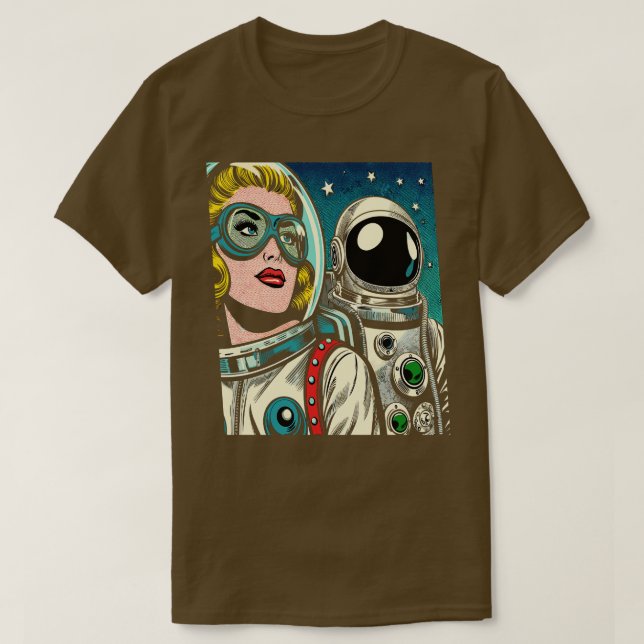 Art Astronauten im Comic "Buch Style" T-Shirt (Design vorne)