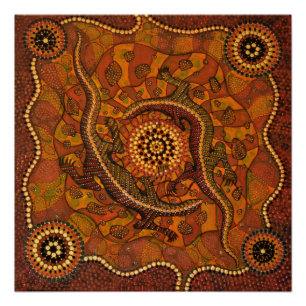 Art autochtone - Poster de rêve Goanna