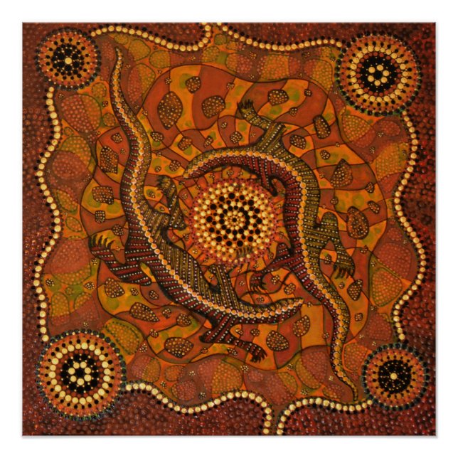 Art autochtone - Poster de rêve Goanna (Devant)