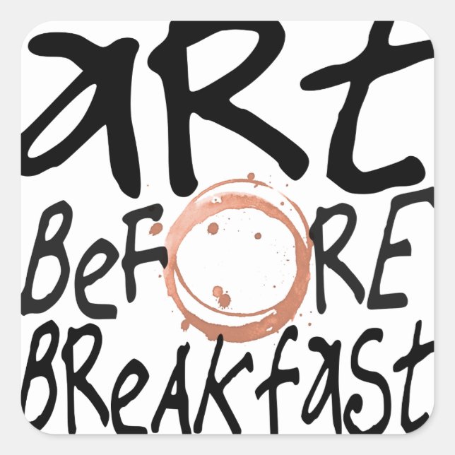 art avant le petit-déjeuner autocollant (Devant)
