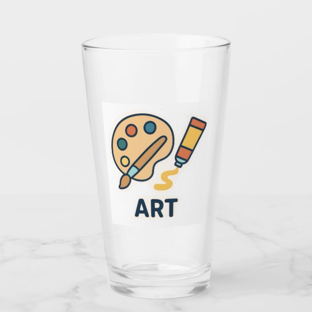 Art Betrifft: Farbpalette und Pinsel Glas (Vorderseite)