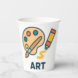 Art Betrifft: Farbpalette und Pinsel Pappbecher