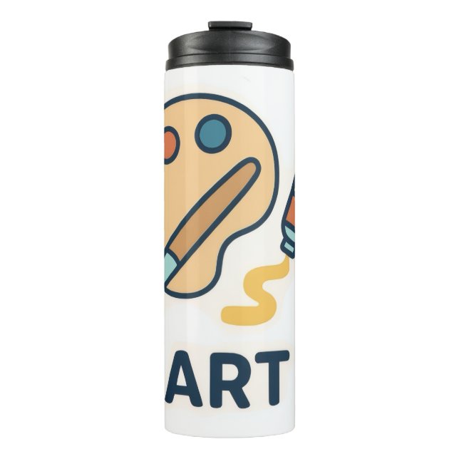 Art Betrifft: Farbpalette und Pinsel Thermosbecher (Vorderseite)
