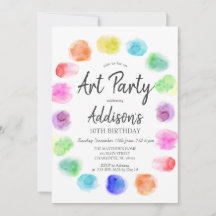 Art Birthday Einladung, Paint Birthday Einladung,