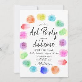 Art Birthday Einladung, Paint Birthday Einladung, Einladung