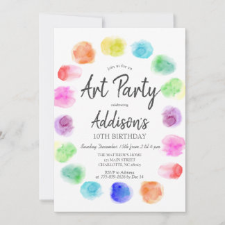 Art Birthday Einladung, Paint Birthday Einladung, Einladung