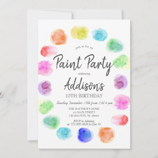 Art Birthday Einladung, Paint Birthday Einladung, Einladung