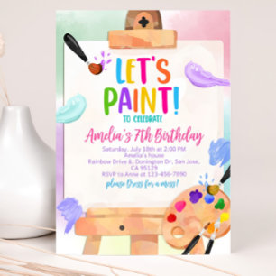Art Birthday Einladung Party Malerei Girl Bday