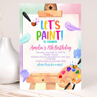 Art Birthday Einladung Party Malerei Girl Bday