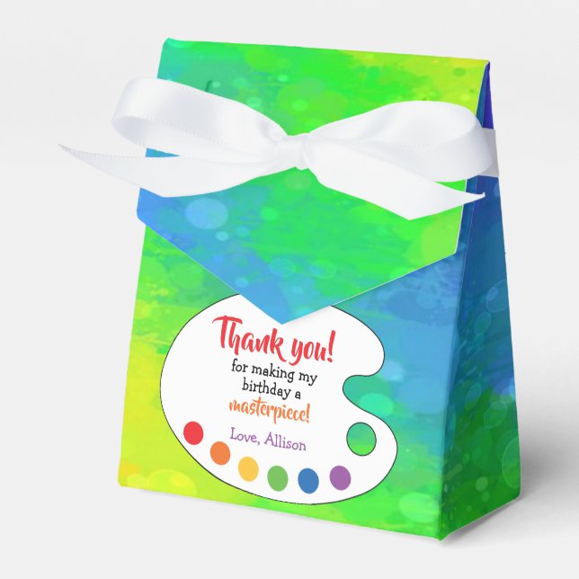 Art Birthday Party Gefallen | Paint Gastgeschenk B Geschenkschachtel (Vorderseite)