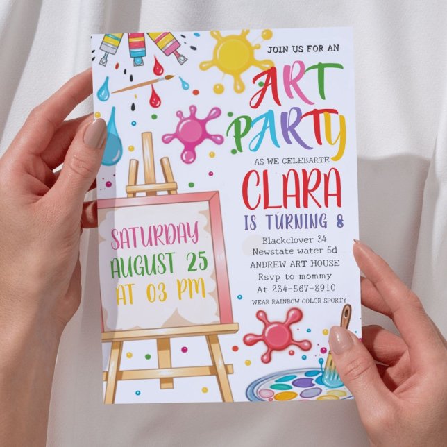 Art Birthday Party | Kunstmalerei Einladung (Art Birthday Party  Art Painting Artist Invitation)