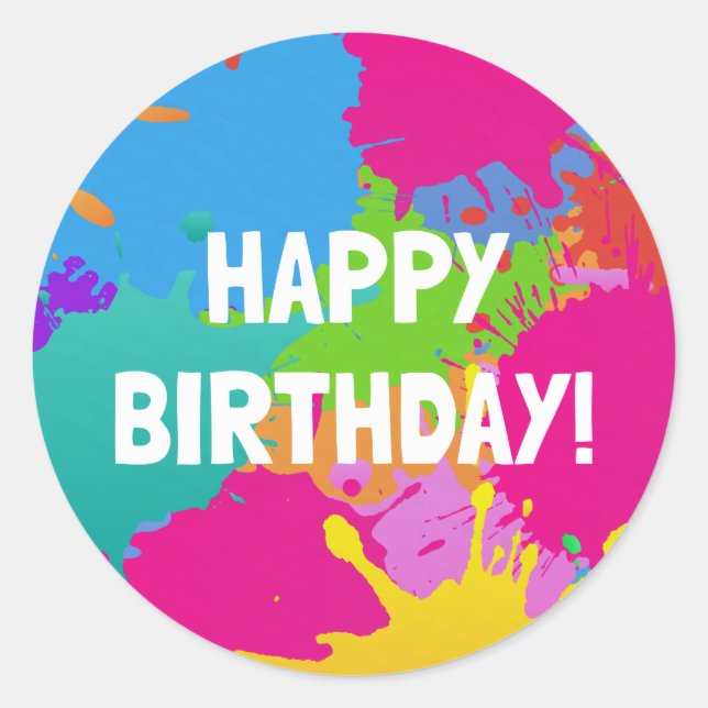 Art Birthday Party - Runde 3 Zoll Aufkleber (Vorderseite)