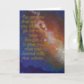 Art Blank Greeting Card, Galaxy, Space, Quote Karte