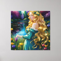 *~ Art Blonde Wilde Blume Weiblicher Teich AP56