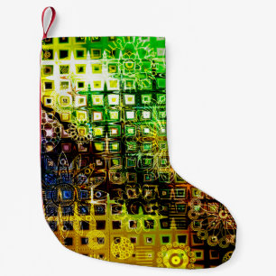 Art Blumenschmuck Grunge Hintergrund grafisch, gru Kleiner Weihnachtsstrumpf