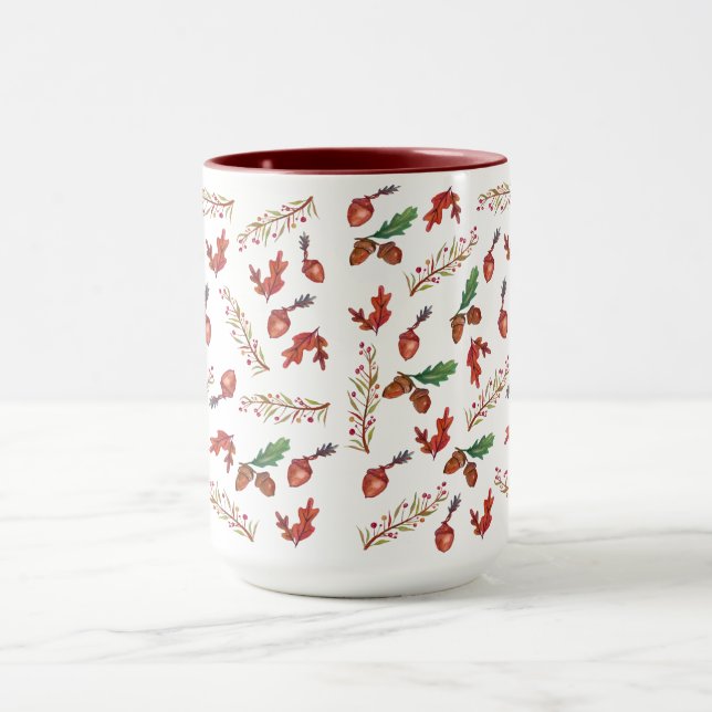 Art botanique d'automne, Acorns Mug (Centre)