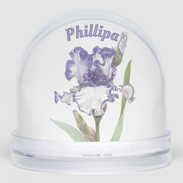 Art Botanique Fleur Iris Bleu Personnalisé (Avant)