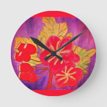 ART BRIGHT SHINY BLUME DESIGN RED GREEN MAUVE