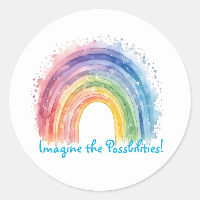 Art by Debi, Regenbogenaufkleber Runder Aufkleber (Vorderseite)