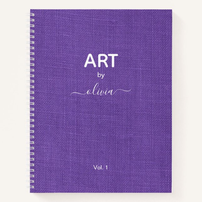 Art-by-Individuelle Name Lila Wäsche Foto Notizbuch (Vorderseite)