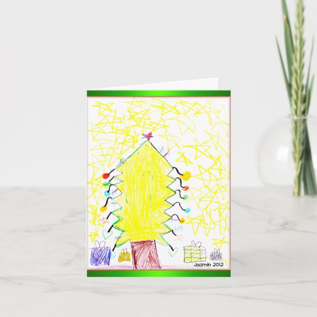 Art by Kids Christmas Tree Cartes de notes personn (Devant)