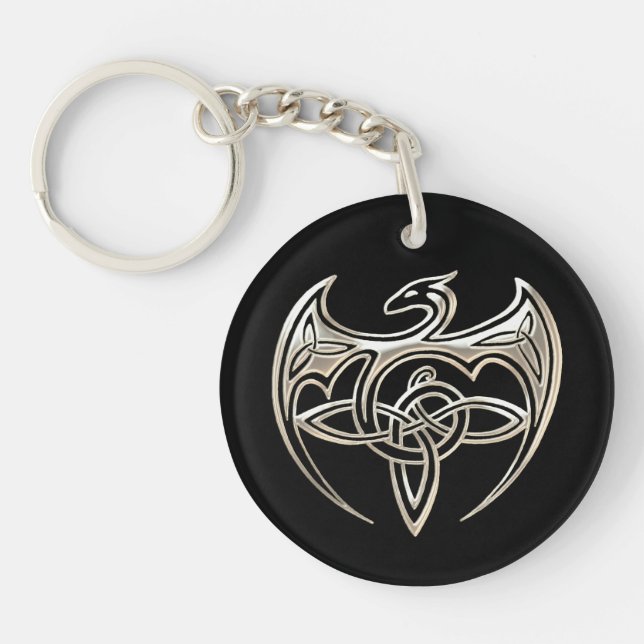 Art Célèbre De La Trine Du Dragon Argent Et Noir (Devant)