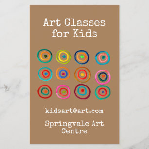 Art Classes for Kids Business Regenbogenzirkel Flyer