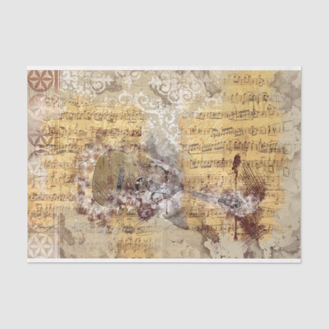 Art Collage Music 29 Decoupage Tissue Paper Seidenpapier (Vorderseite)