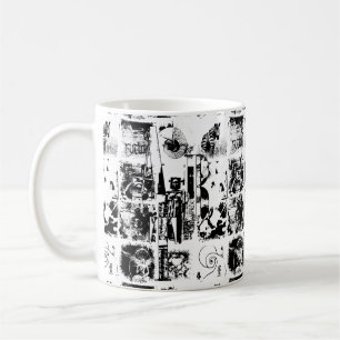 ART COLLAGE schwarz-weiß Kaffeetasse