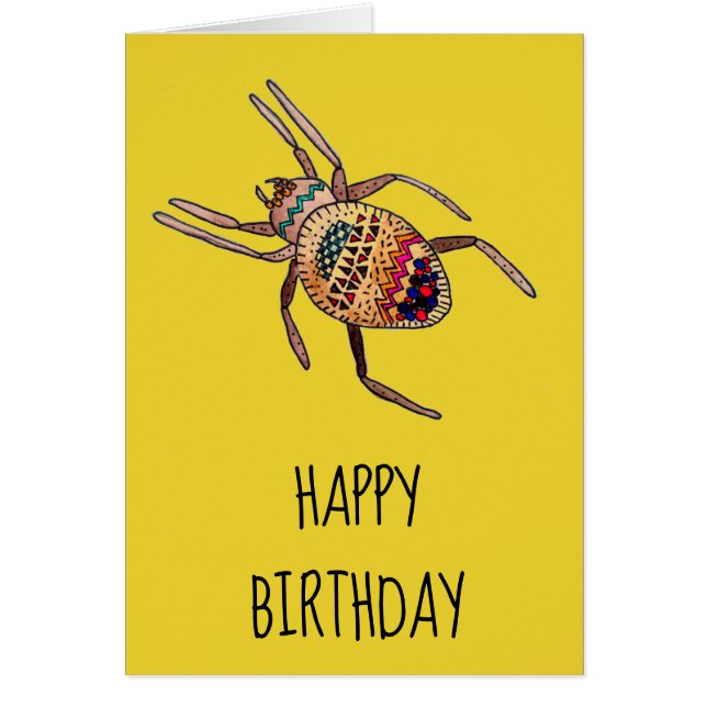 Art coloré d'arachnide d'anniversaire d'araignée (Devant)