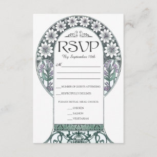 Art coloré Nouveau épousant des cartes de RSVP