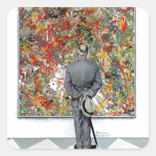 Art Connoeure by Norman Rockwell Quadratischer Aufkleber