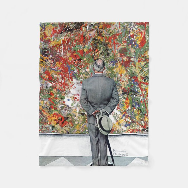 Art Connoisseur von Norman Rockwell Fleecedecke (Vorderseite)