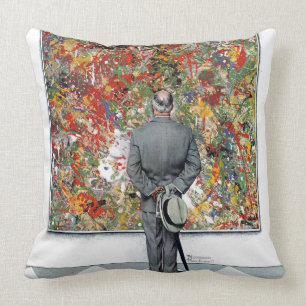 Art Connoisseur von Norman Rockwell Kissen