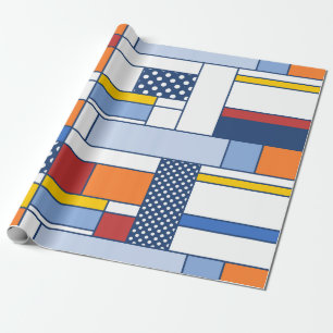 Art cool art moderne papier cadeau style mondrien