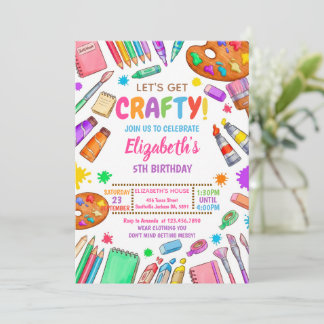 Art Craft Paint Birthday Party Einladung