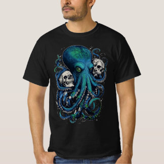 Art crâne foncé - T-shirt gothique Octopus Horror