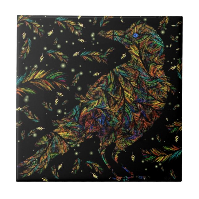 Art Crow Keramik Tile - Malerei Fliese (Vorderseite)