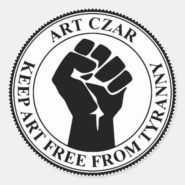 Art Czar - Sceau de poing - Sticker rond (Devant)