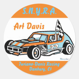 Art Davis Ted Turiano S.N.Y.R.A. Danbury Racearena Runder Aufkleber