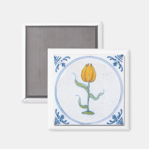 Art de carreaux de tulipe avec aimant bleu et blan