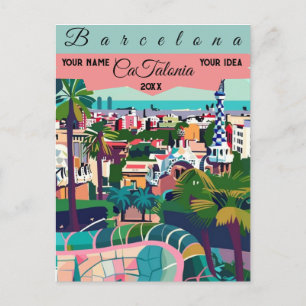 Art de carte postale de voyage à Barcelone, Art de