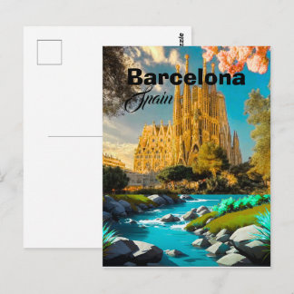 Art de carte postale de voyage à Barcelone Espagne