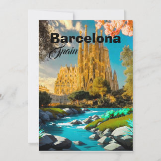 Art de carte postale de voyage à Barcelone Espagne