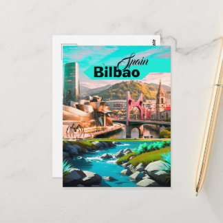 Art de carte postale de voyage à Bilbao Espagne, c