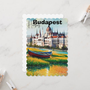 Art de carte postale de voyage à Budapest, carte p