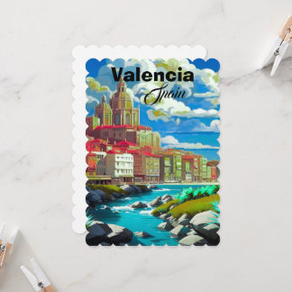 Art de carte postale de voyage à Valence Espagne,