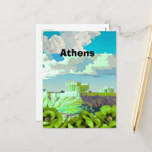 Art de carte postale de voyage Athènes Grèce, Voya
