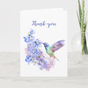 Art de fleur de colibri d'aquarelle de Merci