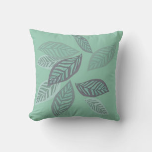 art de la nature stylisé feuille sur coussin vert 